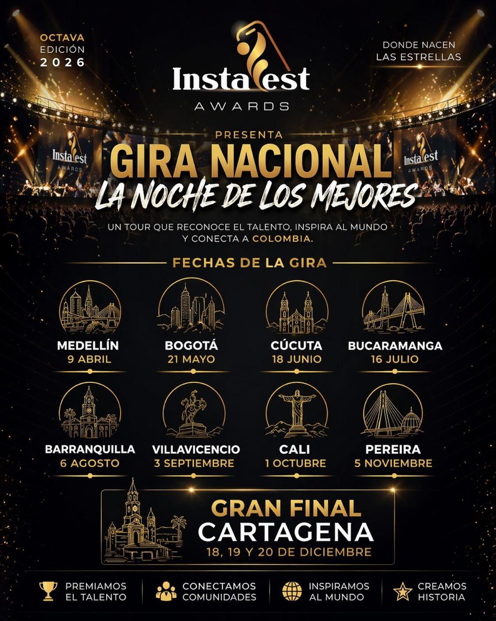 INSTAFEST AWARDS 2026 anuncia su Tour Nacional y gran Gala de Premiación en Cartagena