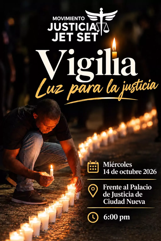 Movimiento Justicia Jet Set convoca vigilia “Luz para la justicia” frente al Palacio de Justicia 1 image